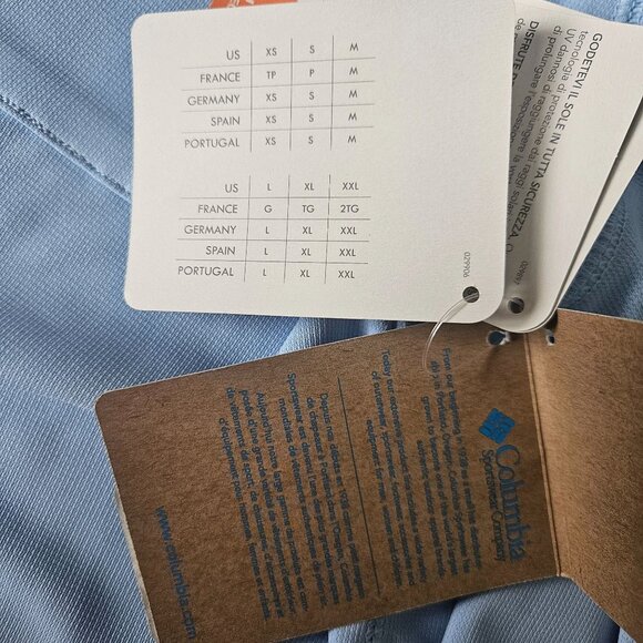 Columbia Mens Blood N Guts LS Tee Omni Shield Shade UPF 30 Light Blue Size M NEW - Picture 12 of 16